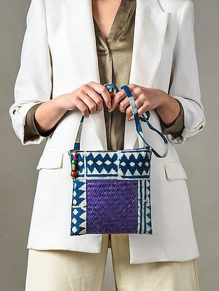 Purple Handcrafted Sitalpati Cotton Sling Bag