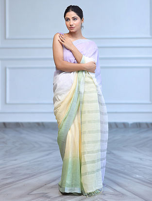 Multicolour Handwoven Linen Saree
