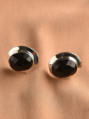 Black Sterling Silver Earrings with Onyx