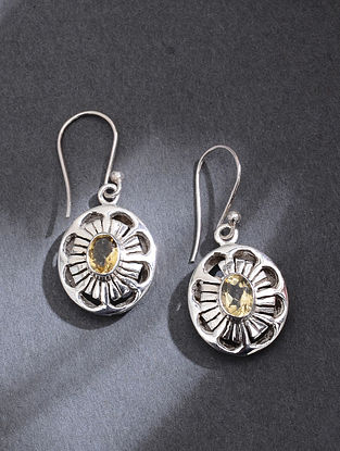 Yellow Sterling Silver Earrings with Citrine