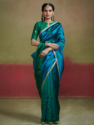 Multicolored Handloom Silk Chanderi Saree
