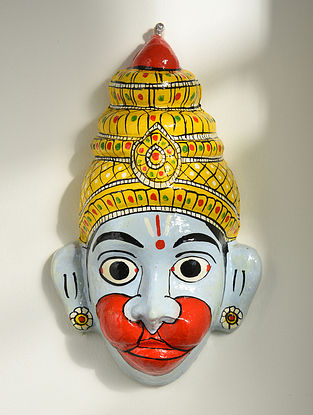 Multicolored Handcrafted Hanuman Cheriyal Mask