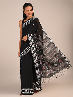 Black Handwoven Cotton Saree