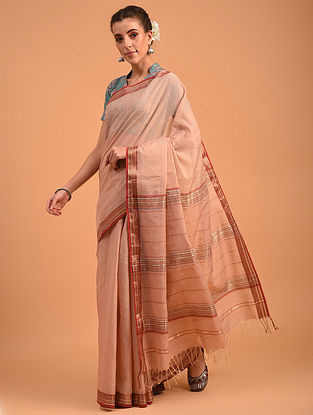 Pink Maheshwari Handloom  Cotton  Saree