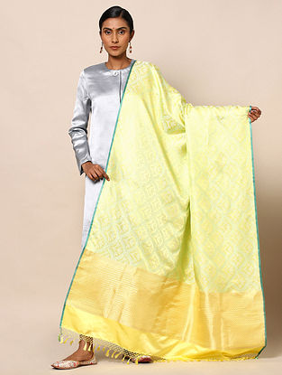 Yellow Banaras Tanchoi Silk Dupatta