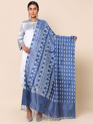 Blue Banaras Ikat Silk Dupatta