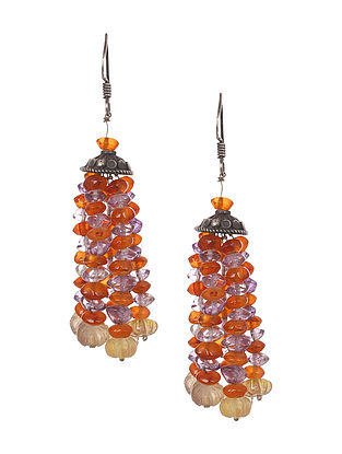 Sterling Silver Earrings With Amethyst, Citrine And Carnelian