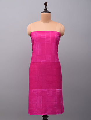 Pink Nui Shibori Cotton Slub Kurta Fabric 