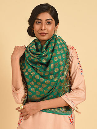 Green Handloom Banarasi Silk Dupatta