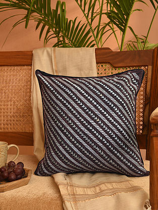 Hand Embroidered Kantha Cotton Silk Cushion Cover