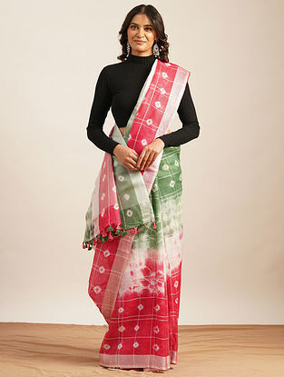 Multicoloured Linen Saree