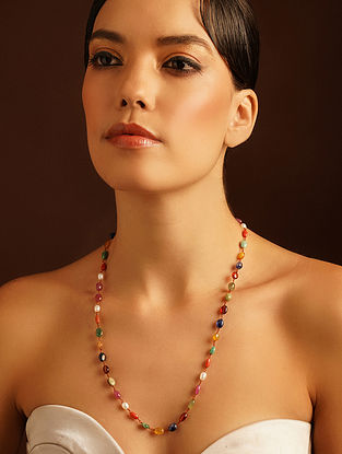 Multicolor Gold Plated Beaded Necklace