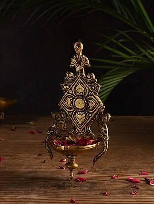 Peacock Brass Handcrafted Hanging Oil Lamp