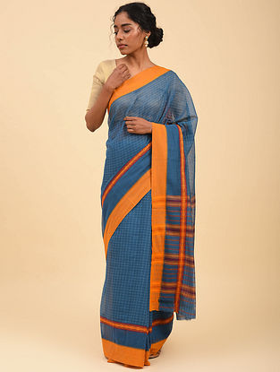 Blue Handwoven Narayanpet Cotton Saree