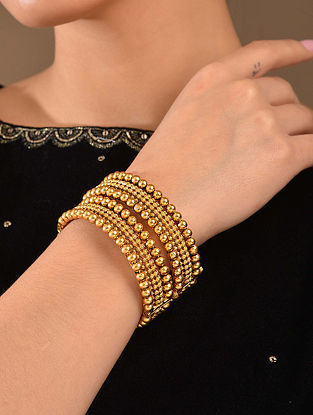 Gold Tone Temple Work Bangles