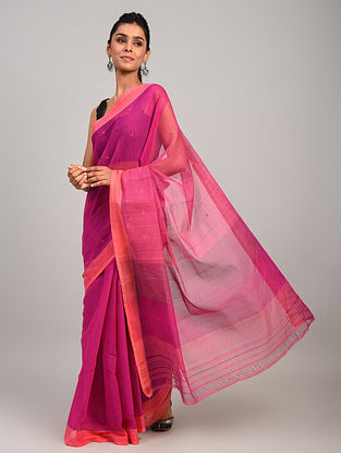 Pink Handloom Cotton Saree