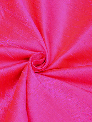 Pink Handloom Raw Silk Fabric
