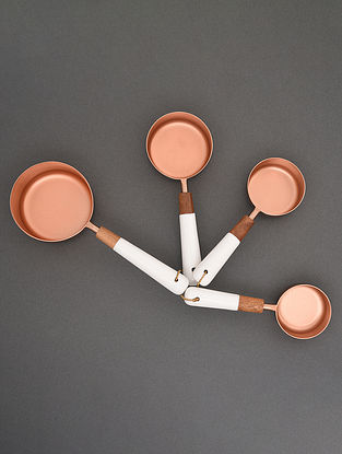 Rose Gold and White Staineless Steel Measuring Cups (Set of 4)