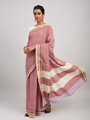 Pink Handwoven Hubli Cotton Saree