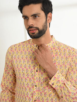 Multicolor Block Printed Cotton Full Sleeve Shirt