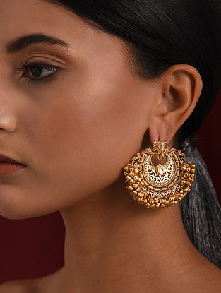 Gold Tone Temple Earrings