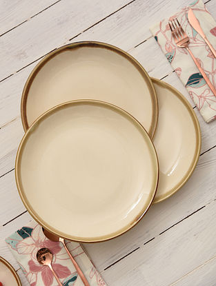 Ivory Ceramic Dinner Plate (D-10.5in)