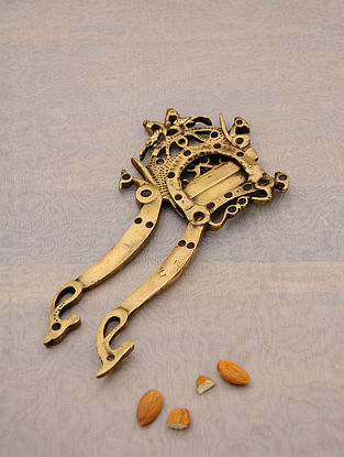 Brass Handcrafted Nut Cutter with Peacock Design (L- 8in, W- 4.2in)