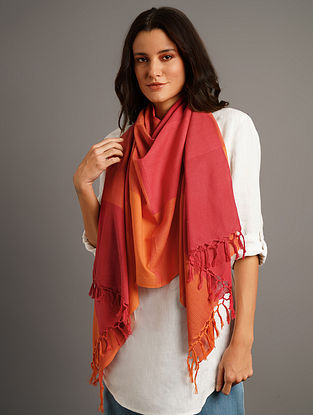 Red Handwoven Cotton Stole