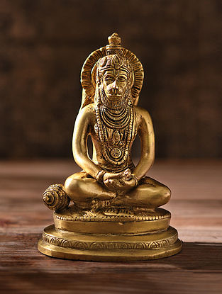 Brass Handcrafted Hanuman (L-4in, W-3in, H-6in)