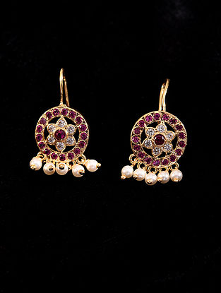 Red Gold Tone Earrings