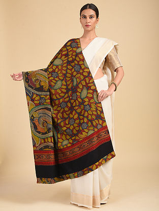 Multicolour Handwoven Himachali Kalamkari Wool Shawl