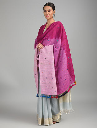 Pink  Handwoven Bhujodi Wool Shawl
