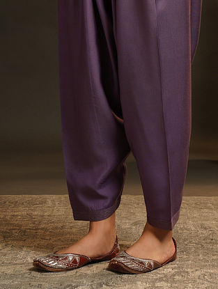 Purple Tie-Up Waist Viscose Salwar with Pockets
