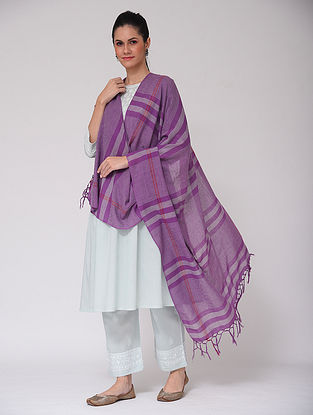 Purple Handwoven Cotton Dupatta