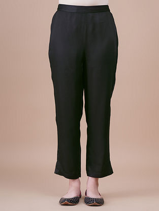 Black Elasticated Waist Modal Pants