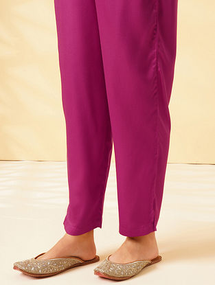 Fuchsia Elasticated Waist Modal Pants