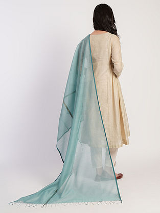 Blue Handwoven Maheshwari Silk Cotton Dupatta