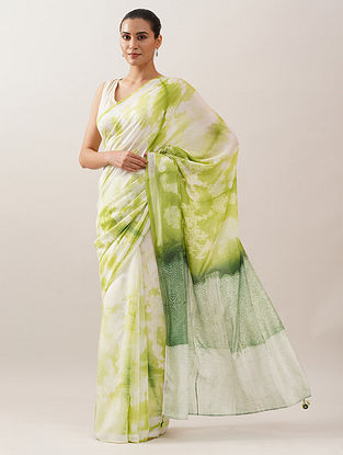 Green Shibori Modal Saree