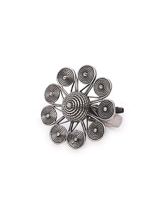 Tribal Silver Adjustable Ring 