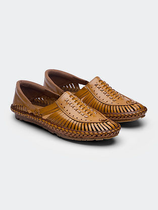 Tan Handcrafted Genuine Leather Shoes for Men
