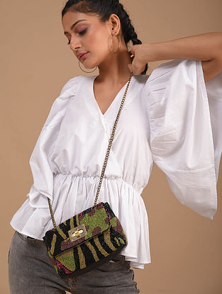 Multicolored Handcrafted Satin Sling Bag
