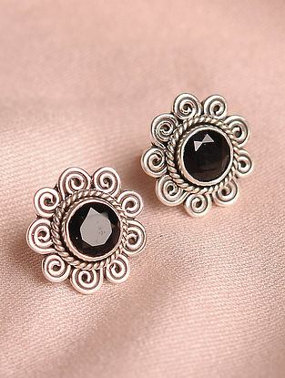 Silver Earrings with Onyx