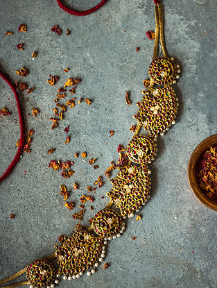 Red-Green Gold-plated Silver Kamarbandh