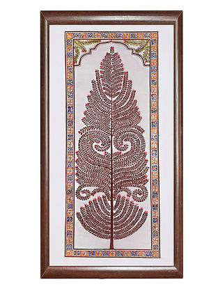 Tree of Life Pattachitra Artwork on Tussar Silk (20in x 10in)