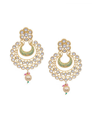 Mint Gold Tone Kundan Inspired Earrings