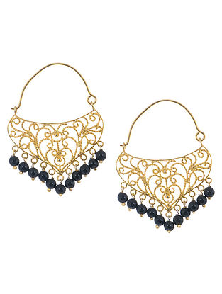 Ethno Black Onyx Silver Earrings by Deepa Sethi