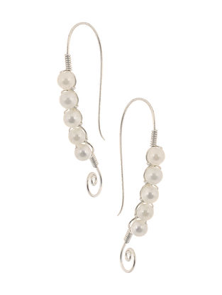 Silver Earrings with Pearls