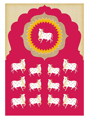 Pichwai Cow Art Print on Paper