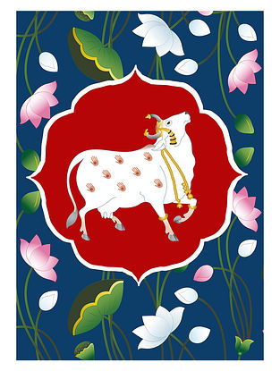 Pichwai Cow Art Print on Paper