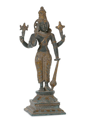 Brass Home Accent with Lord Vishnu Design